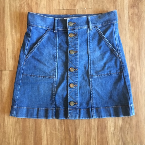 LOFT Dresses & Skirts - LOFT Jean Skirt Full Button Up